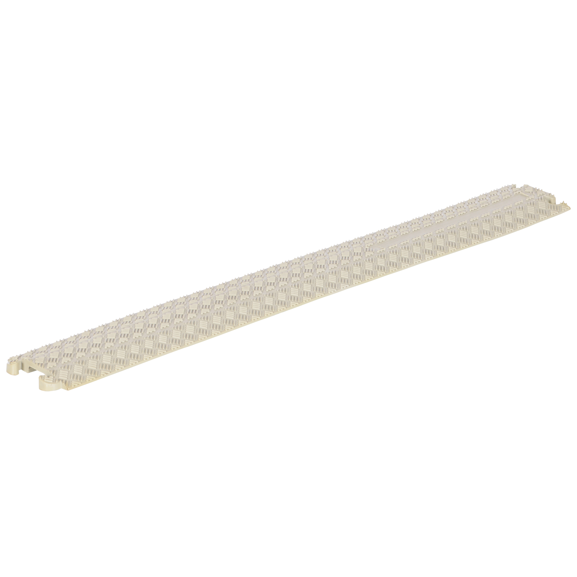 Vestil Anti-Slip Rubber Cable Guard - Beige, Single-Channel, Lightweight, Model# MRHR-39-BG